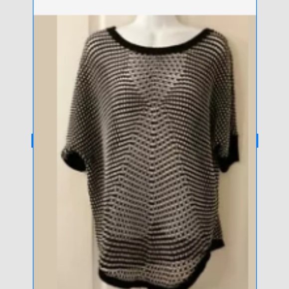 ❤️Women’s Open Knit Sweater/Top-Black/White❤️ - Picture 7 of 8